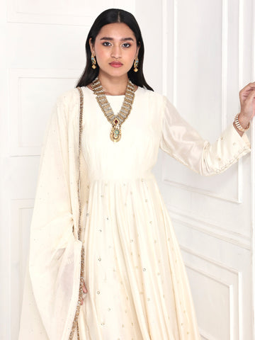 Anarkali paired with dupatta