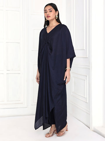 knotted kaftan set paired with matching pants