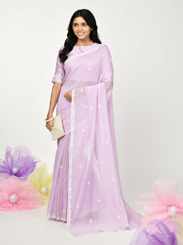 Purple Saree Set