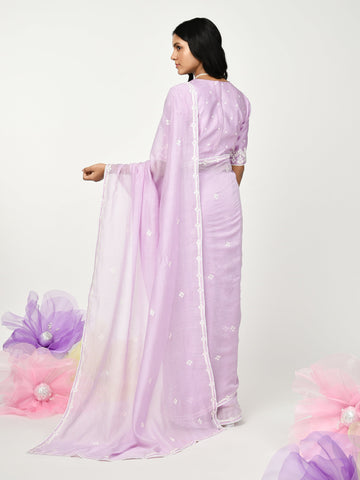 Purple Saree Set