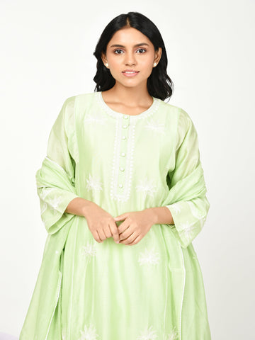 Green Kali kurta set