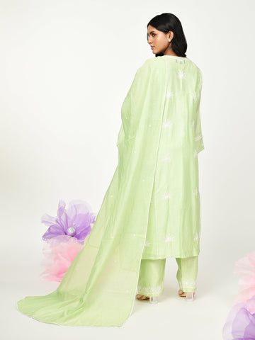 Green Kali kurta set